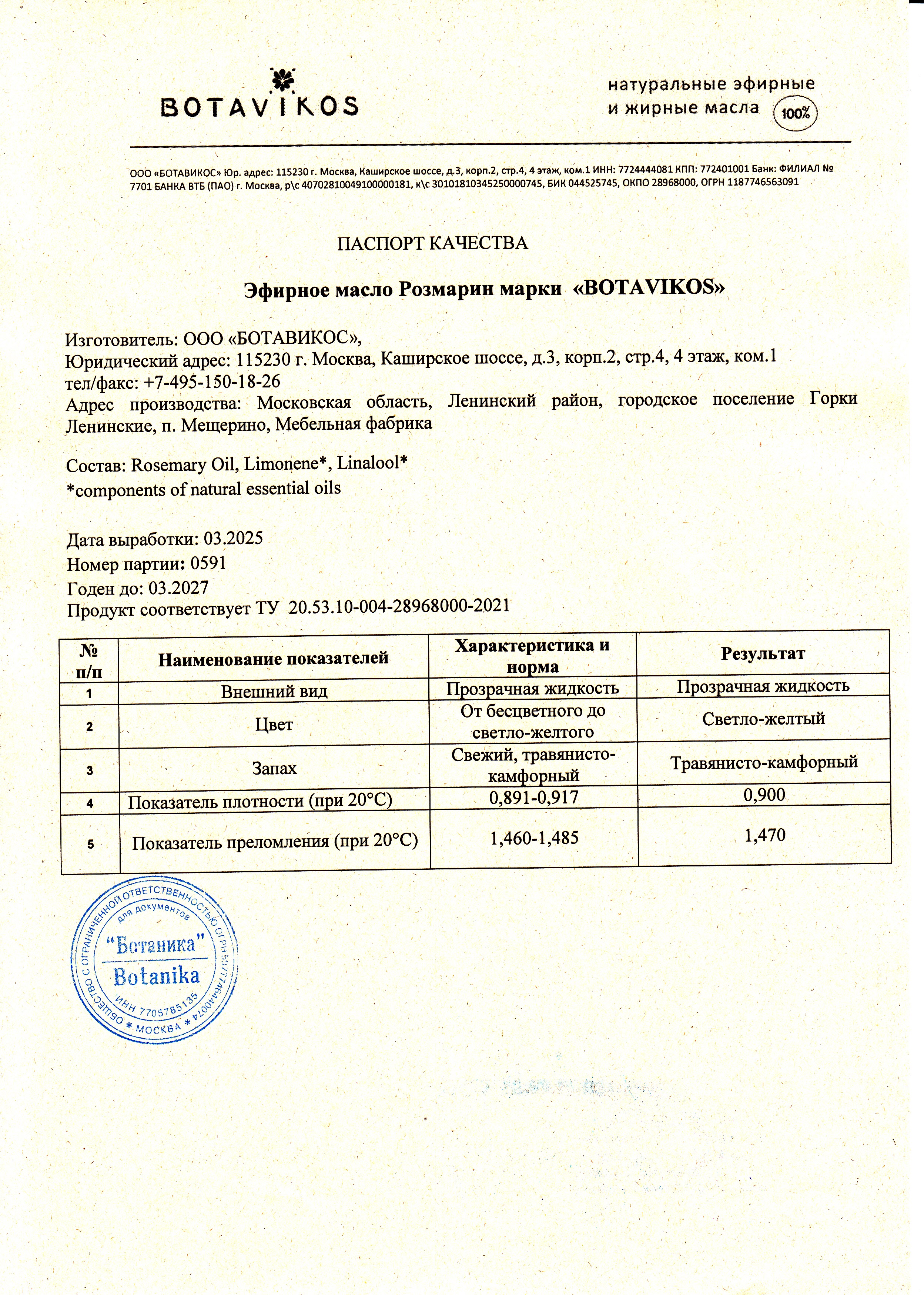 Паспорт №032025